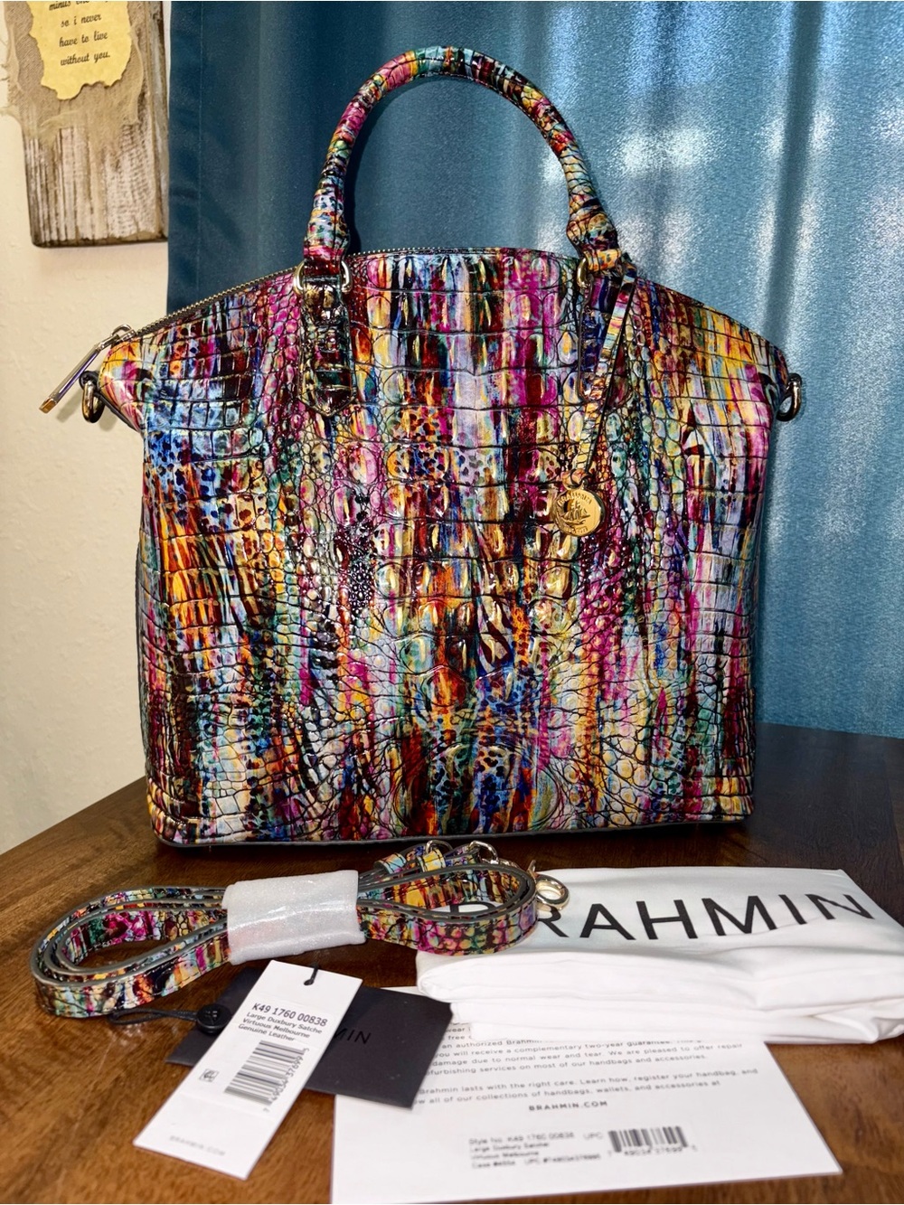 Brahmin EUC Lrg Dux - Virtuous - EXCLUSIVE - Exotic - Metallic - VERY RARE - Picture 16 of 16